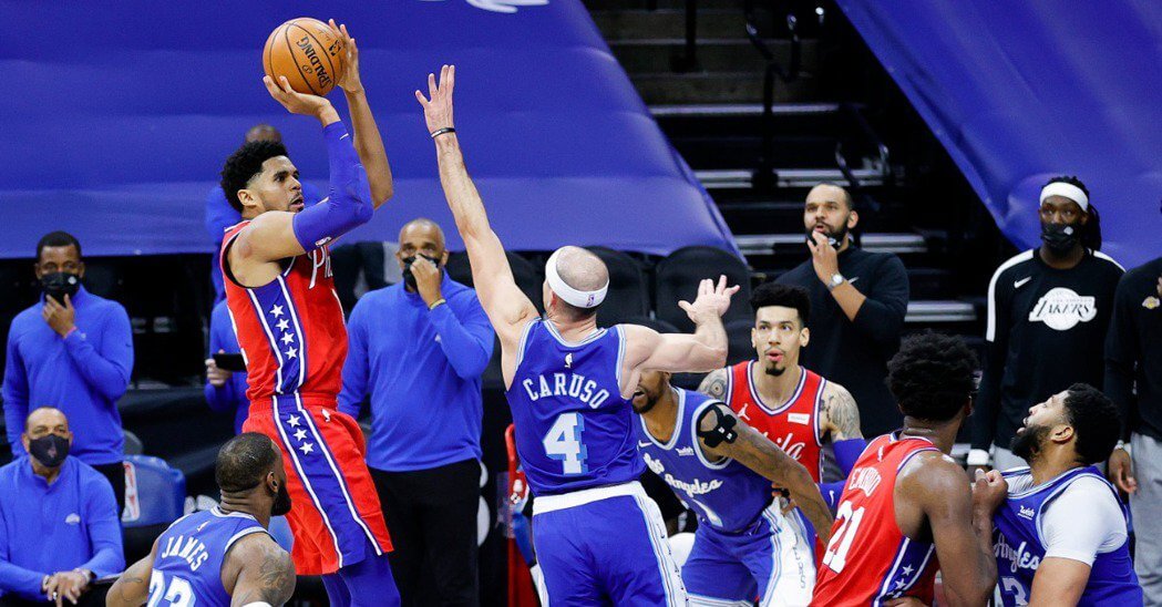 NBA 76人打破洛杉矶湖人队客场不败，哈里斯致胜跳投立功