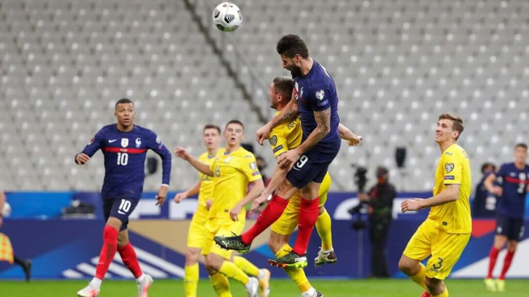 世界杯欧洲区外围赛,法国和乌克兰1:1